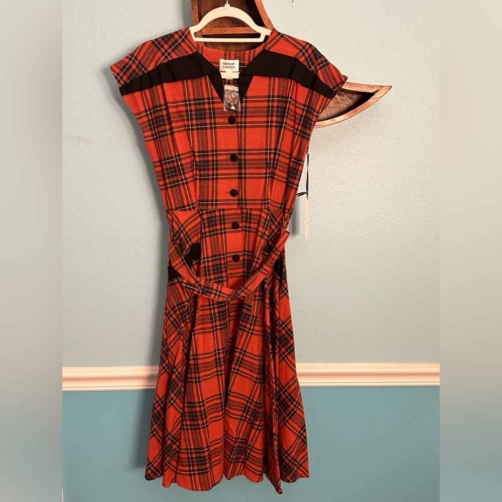 UNIQUE VINTAGE Retro Plaid Dress